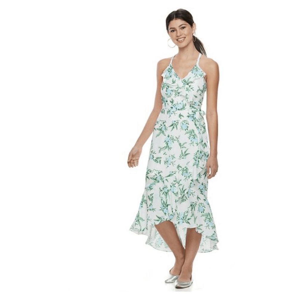 Disney Princess‎ Juniors Floral Ruffle midi dress, Size Medium
